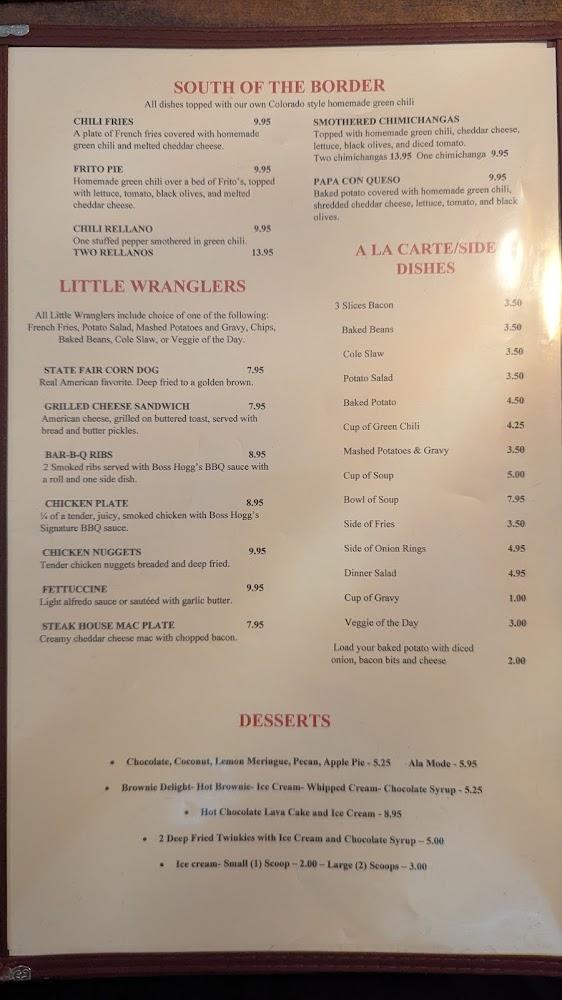 Boss Hogg's Saloon & Restaurant Menu image 2