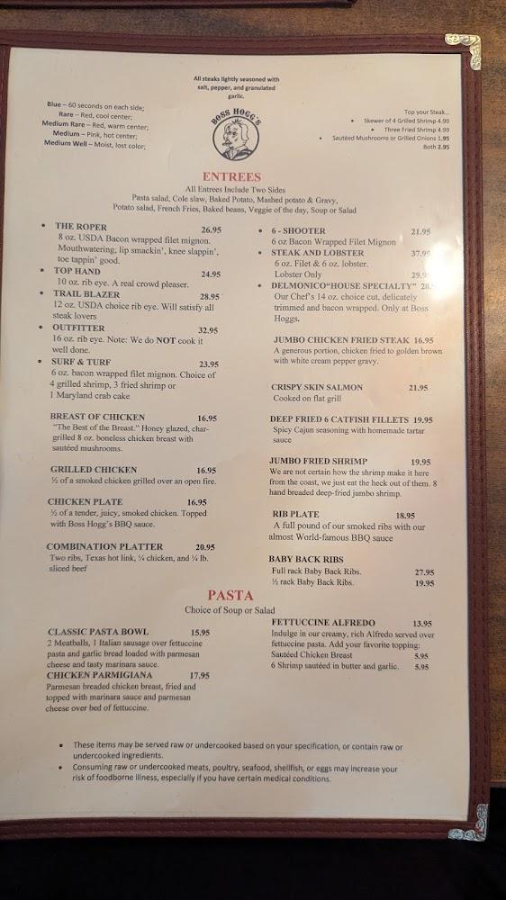 Boss Hogg's Saloon & Restaurant Menu image 3
