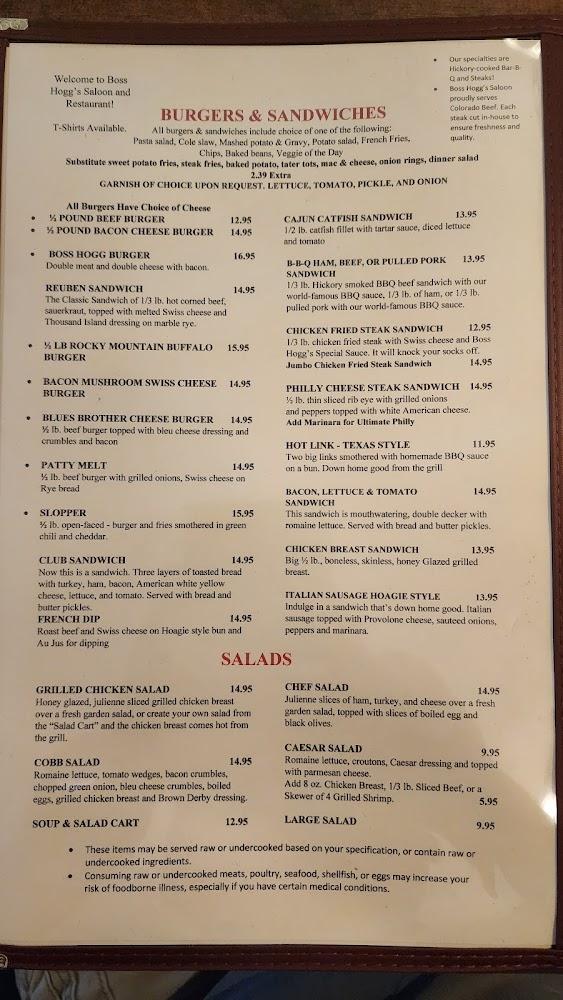 Boss Hogg's Saloon & Restaurant Menu image 4